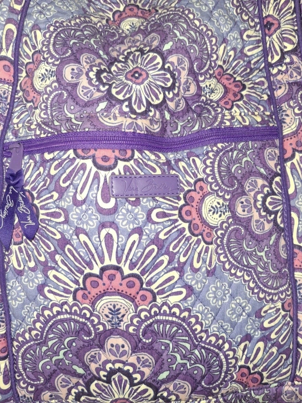 Vera Bradley Purple Patterned Women’s Duffle Tote Bag - Picture 3 of 7